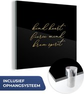 MuchoWow® Peinture sur verre - Citations - Dictons - Or - Zwart - 50x50 cm - Peintures sur verre acrylique - Photo sur Glas