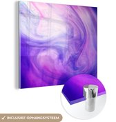 MuchoWow® Glasschilderij 90x90 cm - Schilderij acrylglas - Verf - Abstract - Design - Foto op glas - Schilderijen