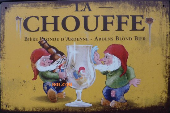LA CHOUFFE BEER METALEN WANDBORD - MUURPLAAT - VINTAGE - RETRO - HORECA- BORD-WANDDECORATIE -TEKSTBORD - DECORATIEBORD - RECLAMEPLAAT - WANDPLAAT - NOSTALGIE -CAFE- BAR -MANCAVE- KROEG- MAN CAVE