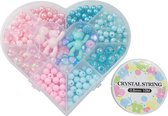 Boîte à perles - Perles en résine et Acryl (différentes tailles) Mix Color