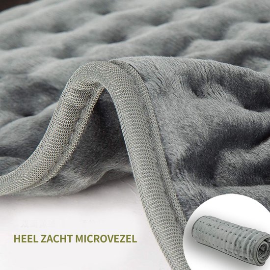 ITAGALA Warmte Kussen - Warmtekussen Elektrisch - Warmtedeken - Verwarmingsmat - Verwarmingskussen - Heating Pad 30*60cm - Automatische Uitschakeling - Oververhittingsbescherming - 4 timerstanden - 6 warmtestanden - Grijs