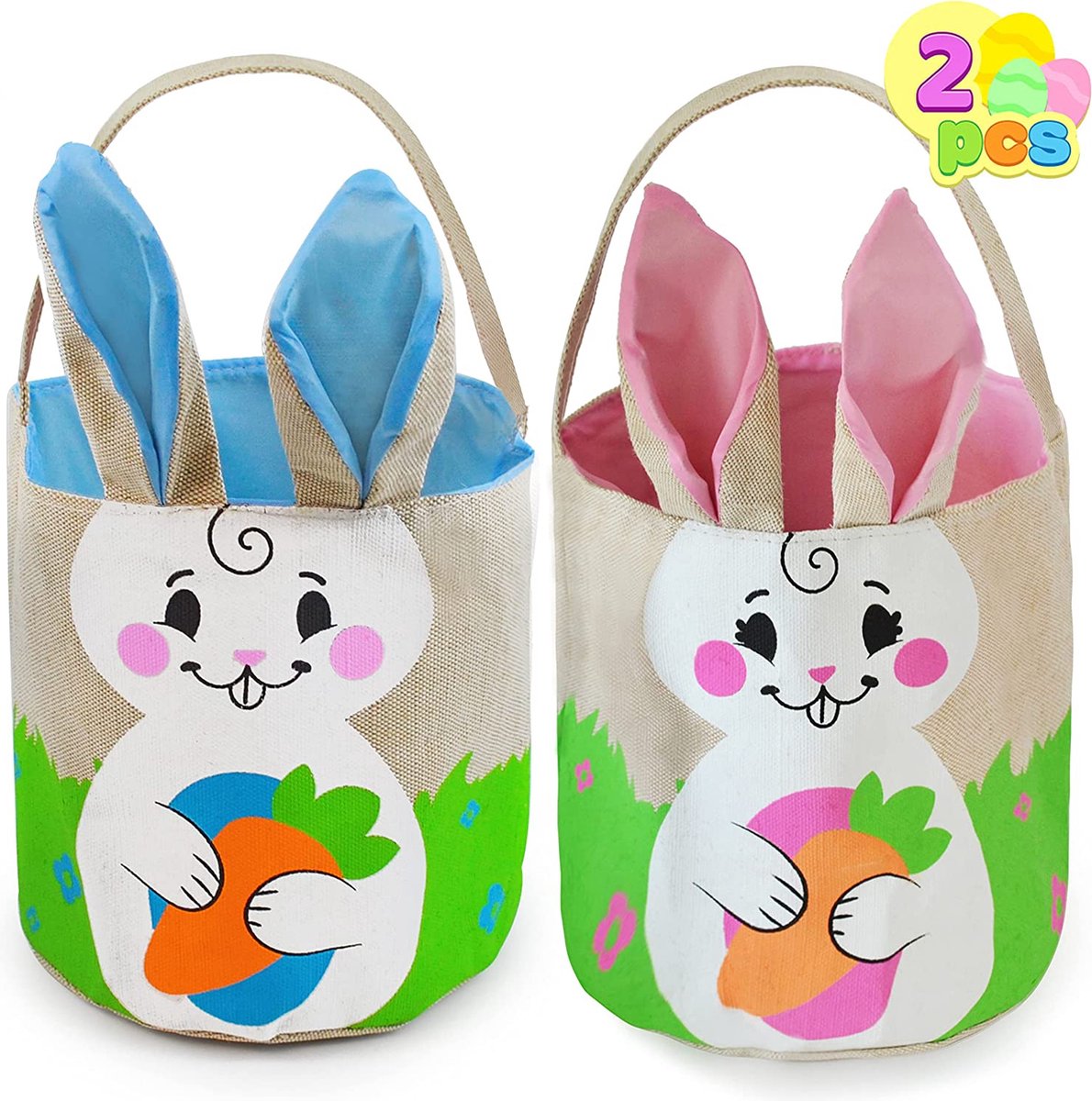 Burlap Baskets, 2 Pcs
