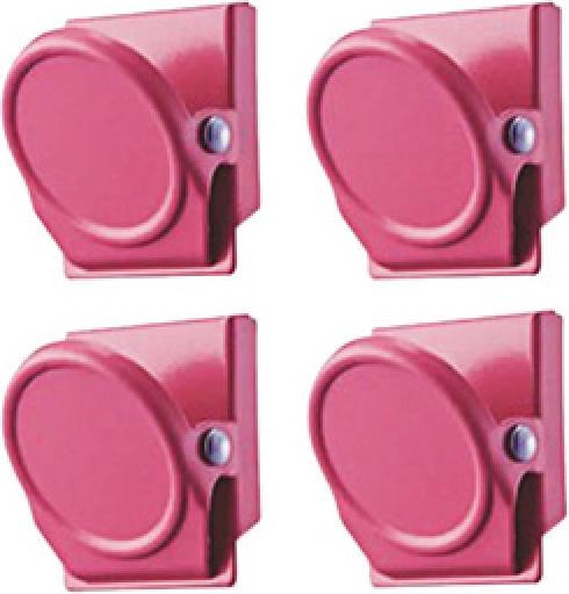 *** 4 x Magneetclip, whiteboardmagneet, whiteboard magneet, koelkastmagneet, klembordmagneet, koelkastmagneten, Roze magnetisch - van Heble® ***