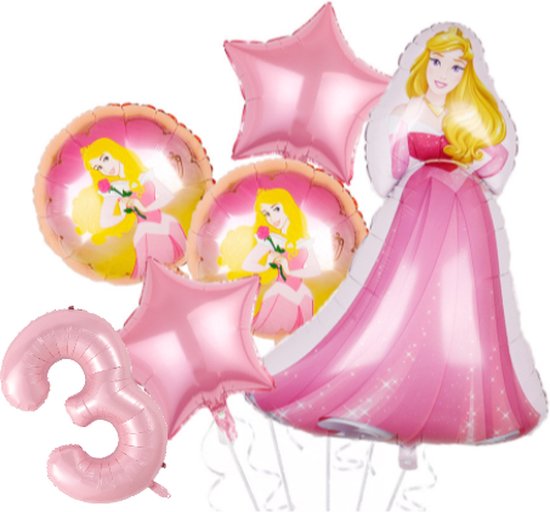 Doornroosje ballon set - 108x69cm - Folie Ballon - Prinses - Themafeest - 3 jaar - Verjaardag - Ballonnen - Versiering - Helium ballon