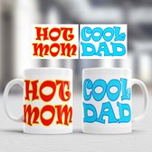 Mokken hot mom/cool dad- Liefde - koppels - cute - cadeau - love - couple