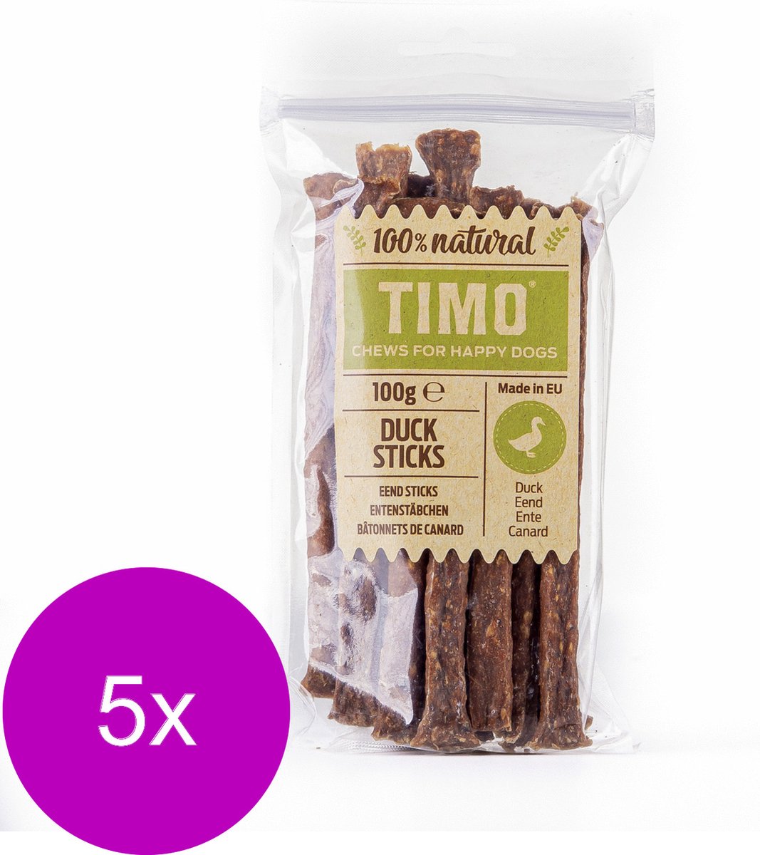 Timo Sticks 100 g - Hondensnacks - 5 x Eend