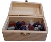 Boîte à trésor avec 75 pierres précieuses mix 200 grammes