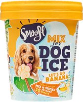 Smoofl Premium Hondensnacks: Ijs voor honden als een snack om af te koelen in de zomer en als een gezonde hond traktatie met verfrissend effect, honden ijs met banaan