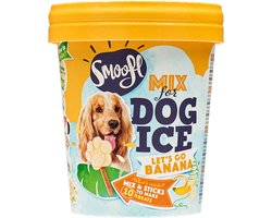 Smoofl Premium Hondensnacks: Ijs voor honden als een snack om af te koelen in de zomer en als een gezonde hond traktatie met verfrissend effect, honden ijs met banaan