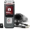 Philips DVT71132 VoiceTracer Audio recorder - 3MIC Stereo MP3/PCM - 24-bits/96 kHz - 8GB - Smartphone app Android/iOS - USB-C - DSLR-camerabevestiging set - incl. micro SD 32 GB kaart