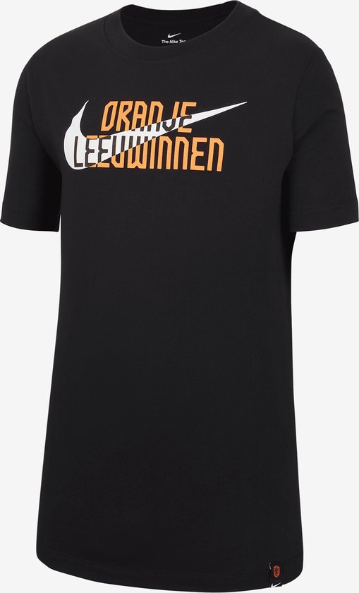 Nike Nederland Oranje Leeuwinnen T-shirt voor kinderen - Zwart - Maat S