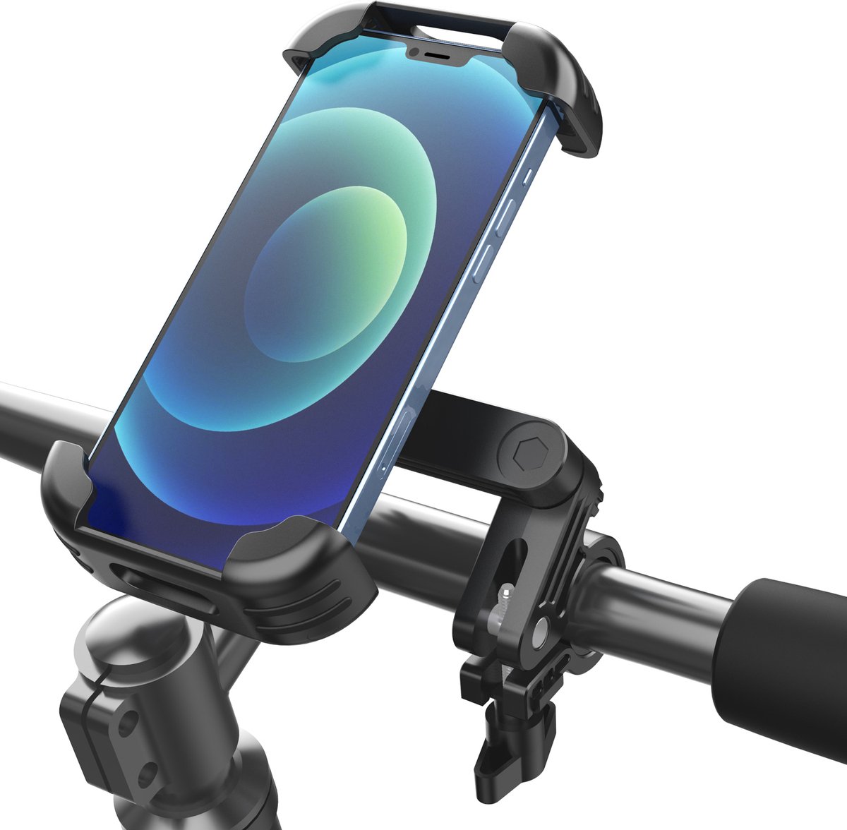 Schokbestendige Telefoonhouder Fiets - Motor - Scooter - Elektrische Step - Kinderwagen - GSM Houder - Fietshouder