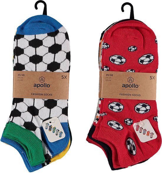 Chaussettes Chaussettes basses Garçons - Design sportif - Lot de 10 - Taille Chaussettes basses - Lot de chaussettes enfant - Socquettes garçon - Chaussettes enfant garçon - Apollo