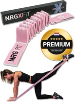 FITELASTIX - Résistance Premium bande Tissu - pour tous les niveaux - Full Body Resistance Band - Sport élastique Fitness - NRGXFIT rose - et Uniek!