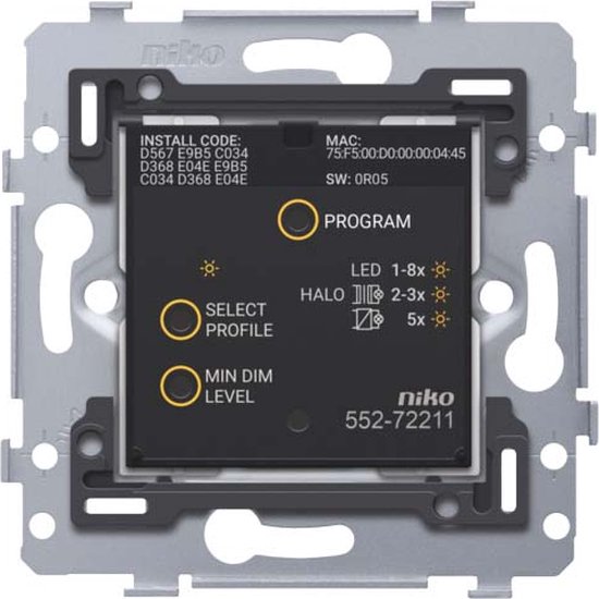 Niko inbouwdimmer – 2-draads – zigbee