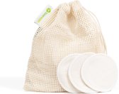 12 Herbruikbare Wasbare Wattenschijfjes | Organisch Katoen | Duurzaam Cadeau | Soft & Organic Cotton | Reusable Makeup Remover Pads | Set with 12 Pads + Mesh Bag