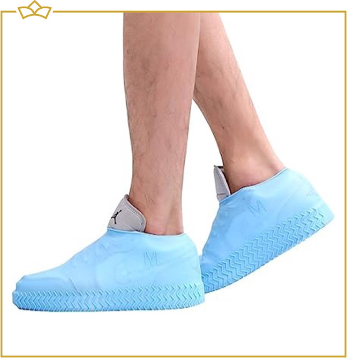 ATTREZZO® Siliconen regen overschoen – duurzaam - waterdicht en anti slip – Blauw - maat 39-41