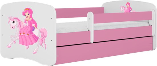 Kocot Kids - Bed babydreams roze prinses te paard zonder lade zonder matras 180/80 - Kinderbed - Roze
