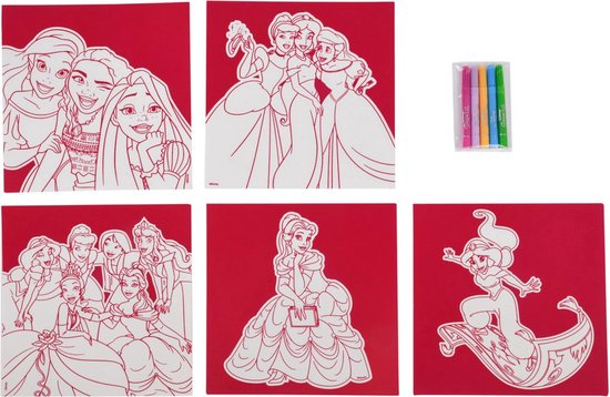 Disney Princess vilt posters in kleuren - Kleurpakket voor meisjes