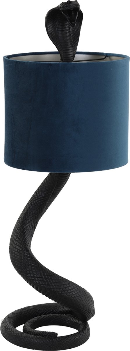 Clayre & Eef Lampe de table Serpent Ø 26x48 cm Couleur or Noir Plastique