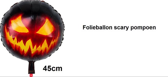 Folieballon Creepy Pumpkin 45cm - niet gevuld - Scary pompoen - Griezel horror scary halloween