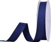 Katoenlint 10mm (1cm) | Keperband Twill Visgraat | 100% Katoen Lint | Cotton | Marine Blauw (370) | Cadeaulint | Stoffen lint | Lengte: 5 Meter