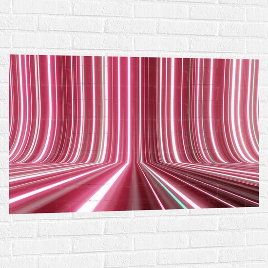 WallClassics - Muursticker - Verschillende Tinten Roze in Streeppatroon - 105x70 cm Foto op Muursticker