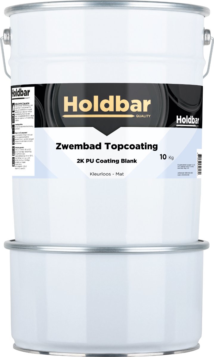 Holdbar Zwembad Topcoating Mat 10 kg - Glashelder - Zwembadverf - Waterdicht - Gemakkelijk reinigen - UV-bestendig - Chloor en Chemicaliën Bestendig - Mat, Zijdeglans en Hoogglans - 2 Componenten