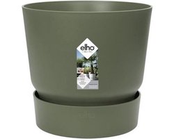 Elho Greenville Rond 47 - Grote Bloempot voor Buiten met Waterreservoir - 100% Gerecycled Plastic - Ø 47 x H 44 cm - Blad groen