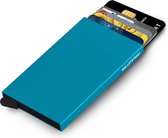 Walletstreet Uitschuifbare Pasjeshouder - Walletstreet Aluminium Creditcardhouder Card Protector Anti-Skim/ RFID Card Protector 8 Pasjes – Blauw