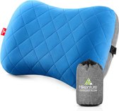 Opblaasbaar camping/reiskussen met afneembare kussensloop, ergonomisch hoofdkussen, comfortabel nekkussen voor reis/outdoor, opblaasbaar reiskussen (blauw), standaardmaat