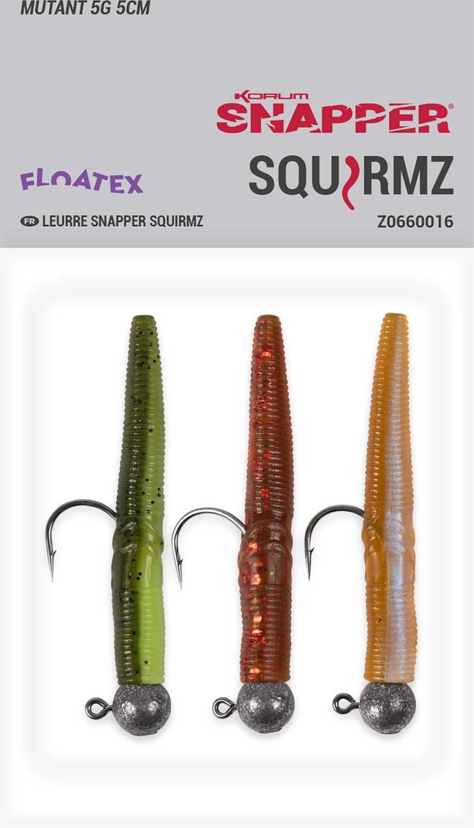 Korum SNAPPER FLOATEX SQUIRMZ | 5cm | MUTANT