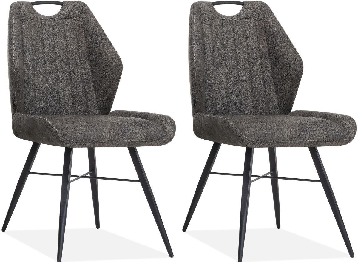 MX Sofa Eetkamerstoel Torro luxor kleur: Antraciet (set van 2 stoelen)