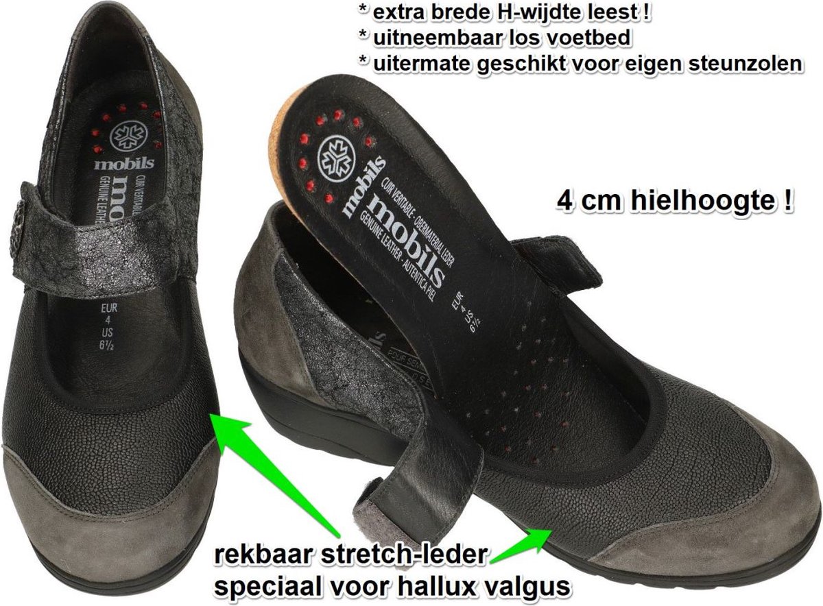 Mobils Ergonomic -Dames - zwart - ballerina's & mocassins - maat 41.5