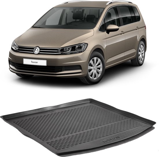 Kofferbakmat - kofferbakschaal op maat voor VW - Volkswagen - Touran 5T vanaf 2015 - hoogwaardig kunststof - waterbestendig - Kofferbak mat - gemakkelijk te reinigen en afspoelbaar