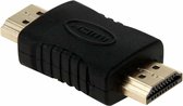Vergulde HDMI 19-pins mannelijk naar HDMI 19-pin mannelijke adapter, ondersteuning Full HD 1080P (zwart)