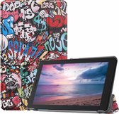 Lenovo Tab E8 hoes (TB-8304F) - Tri-Fold Book Case - Graffiti