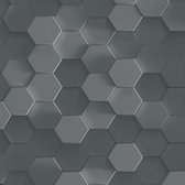 PAPIER PEINT HEXAGONE 3D | Nid d'abeille - gris noir - AS Création PintWalls II