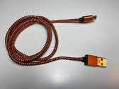 Datakabel ,USB to Micro-USB, 1m ,textil oranje