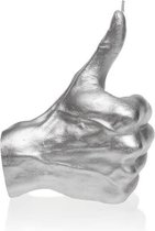 Zilver gelakte Candellana figuurkaars, design: Hand OKAY Hoogte 17,5 cm (30 uur)