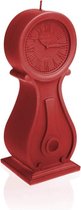 Rood gelakte figuurkaars, design: Klassieke Klok Hoogte 26 cm (90 uur)