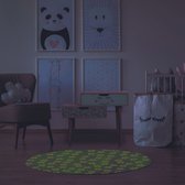 Tapis Glow chambre d'enfant - petit tapis enfant - peur du noir - veilleuse - étoiles rondes - 70 cm