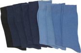 jeans mix - Normale Heren sokken Naadloos 100% katoen - 9 paar - Maat 39-42