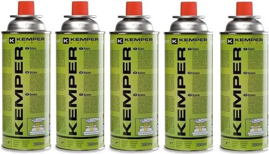 Kemper Gasfles Type 577 - 5x 227 gram butaan gaspatronen - bajonet aansluiting