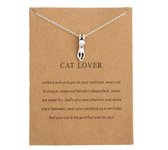 Akyol - ketting - kat lover - kat - ketting met kat - katten - poes - bff - vriendschaps ketting - cadeau voor vriendin - ketting - meisje - kind - cadeau voor haar - dierenpoot hanger