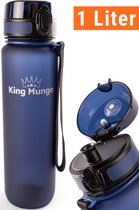 Bouteille - 1 litre - Bouteille Sport Bouteille 1000ml - Bleu foncé - King Mungo KMDF019