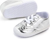 Zilveren sneakers - PVC - Maat 18 - Zachte zool - 0 tot 6 maanden