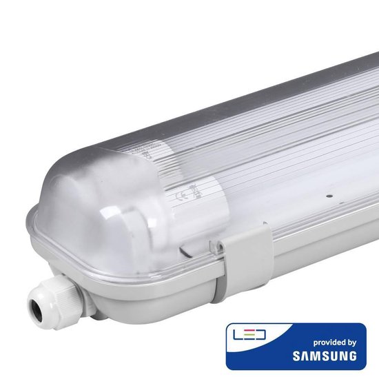 HOFTRONIC - Dubbel LED TL armatuur met lampen - 120cm - 36 Watt 3960 Lumen (110lm/W) - 4000K IP65 waterdicht voor binnen en buiten - T8 G13 Fitting - Koppelbaar