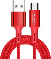 JOYROOM S-M351 ZHIYA-serie 1m gevlochten snoer USB naar Type-C Data Sync oplaadkabel, voor Galaxy, Huawei, Xiaomi, LG, HTC en andere smartphones (rood)