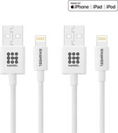 2 STKS HAWEEL 1m 2.4A 8-pins USB Data Sync oplaadkabel , iPhone X, 8, 7 & 7 Plus, 6 & 6s, 6 Plus & 6s Plus, iPhone 5 & 5s & 5C iPad (wit)